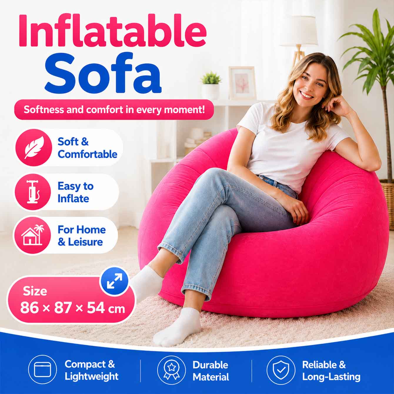 1PC Inflatable Bean Bag Chairs - Outdoor Camping Couch recension och pris