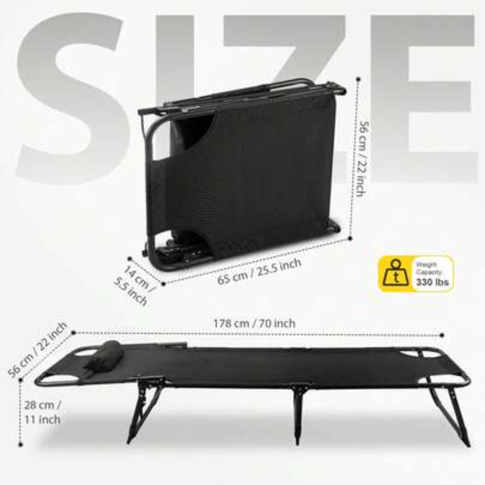 Heavy Duty Folding Camping Cot - Outdoor Camping Cot recension och pris