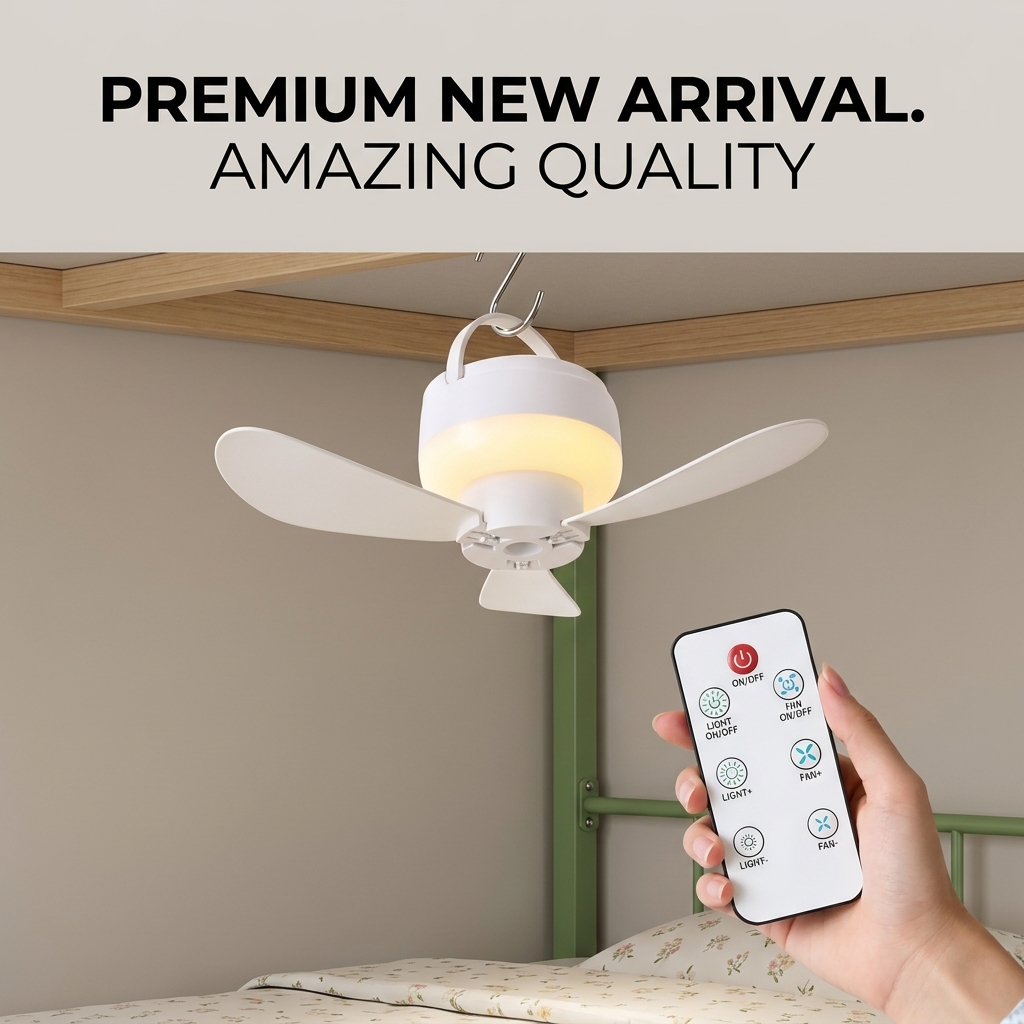 Small Ceiling Fan Portable USB - Outdoor Camping Cot recension och pris