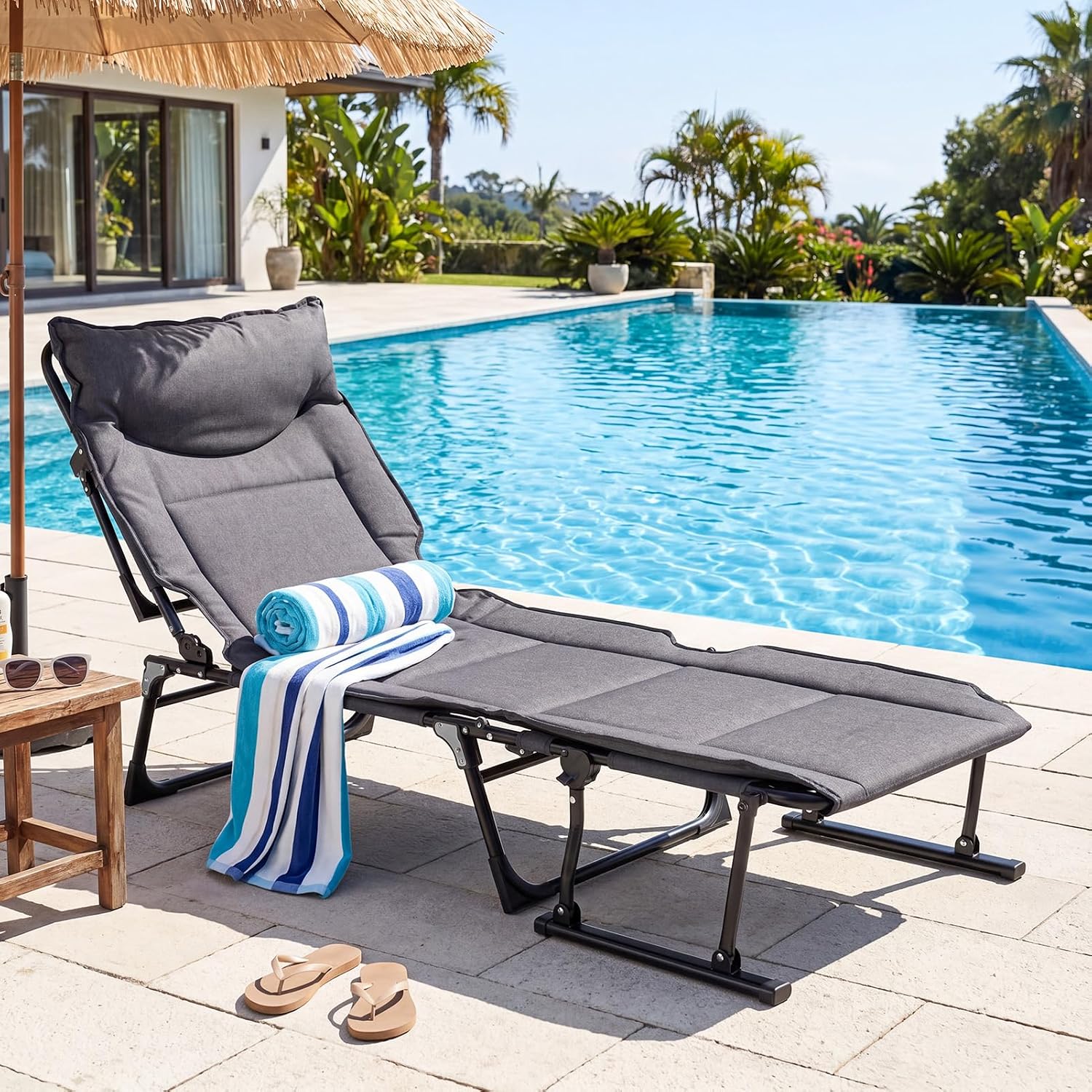 Folding Patio Lounge Chair Set - Outdoor Camping Cot recension och pris