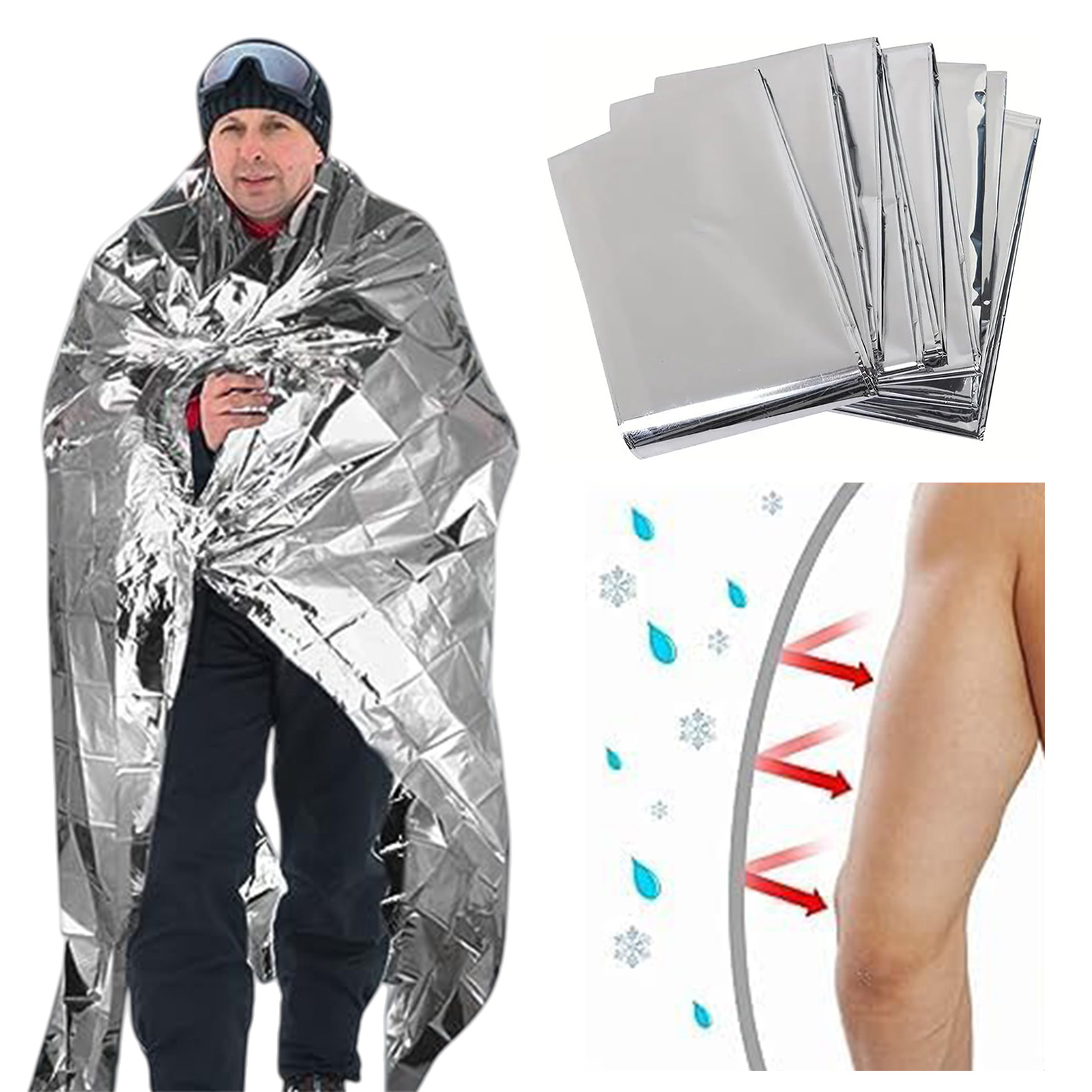 Emergency Mylar Blankets Multi - Outdoor Camping Winter recension och pris