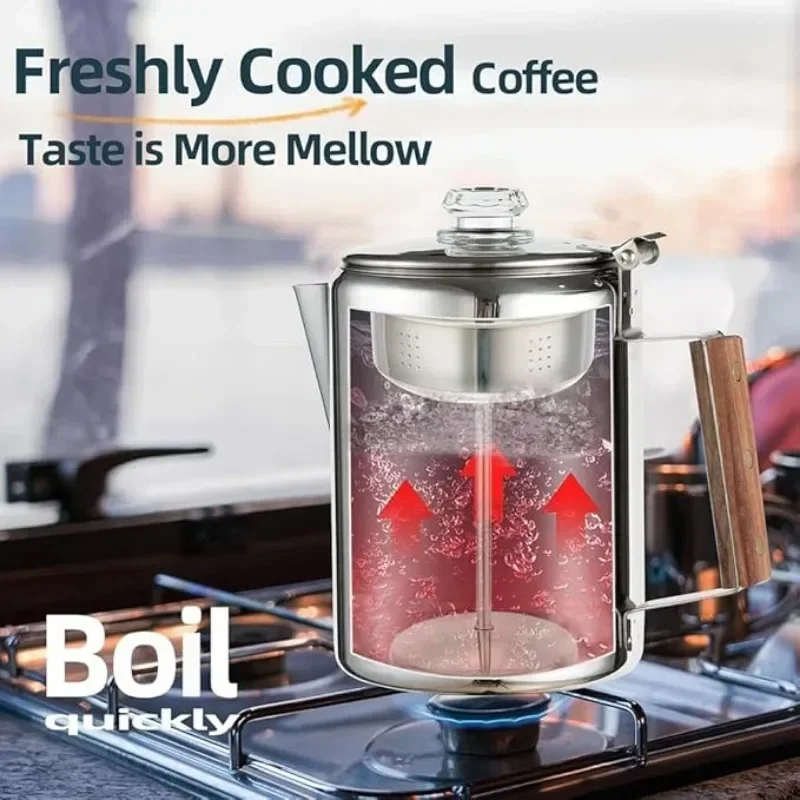 Stainless Steel Coffee Percola - Camp Percolator Coffee recension och pris